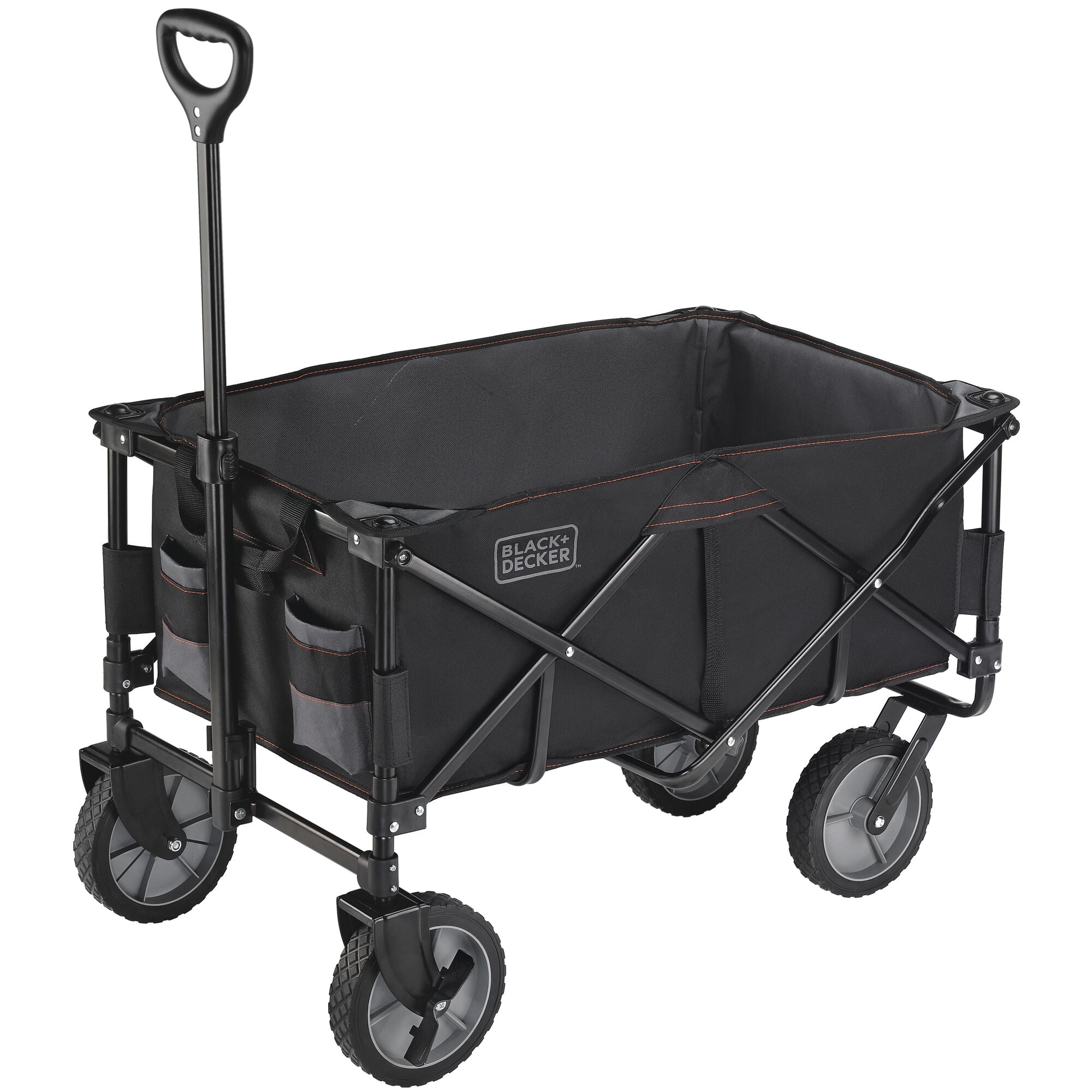 BLACK+DECKER Utility Wagon, Collapsible / Folding Wagon, Black BDSTC