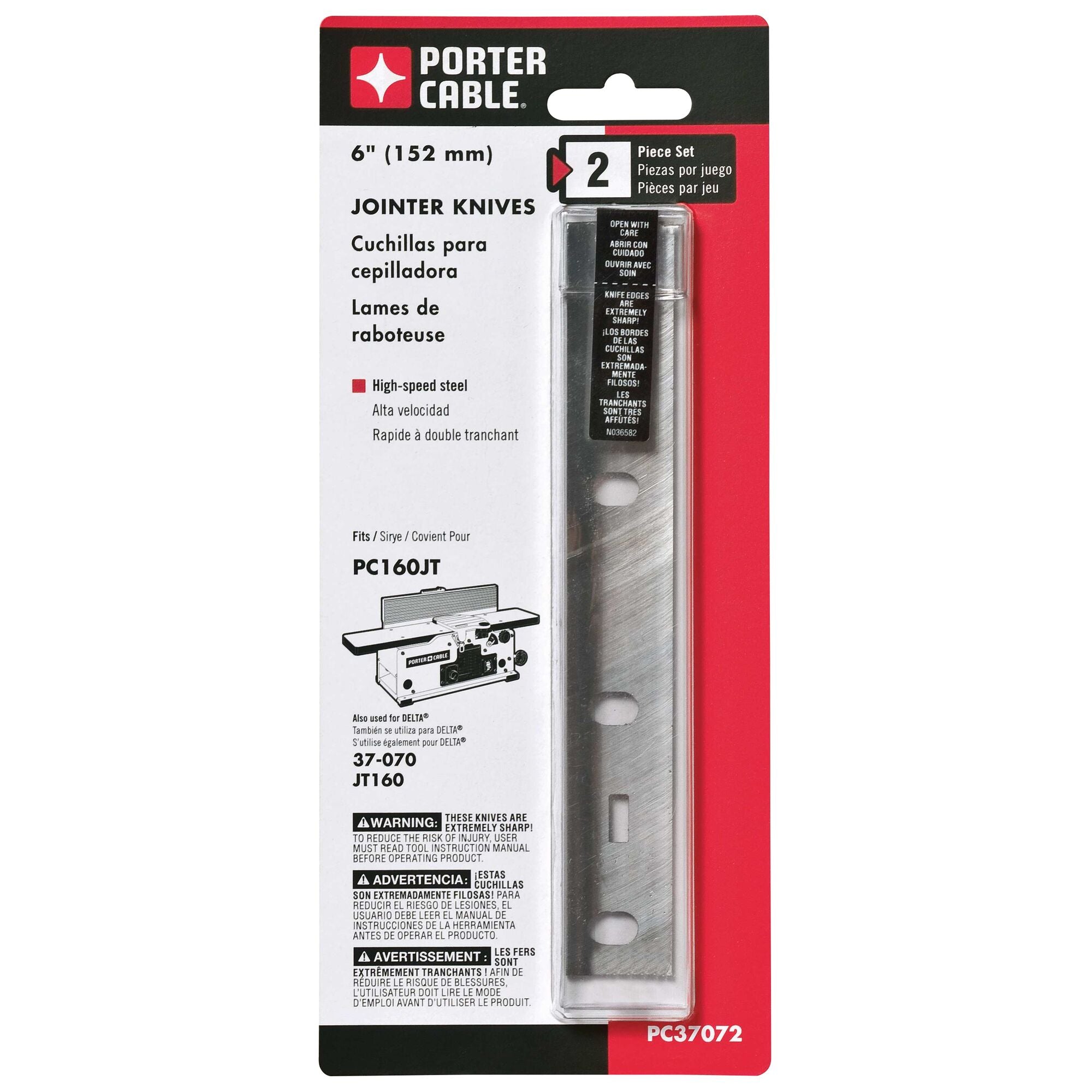 PORTERCABLE PC37072 6" JOINTER BLADES FOR PC160JT