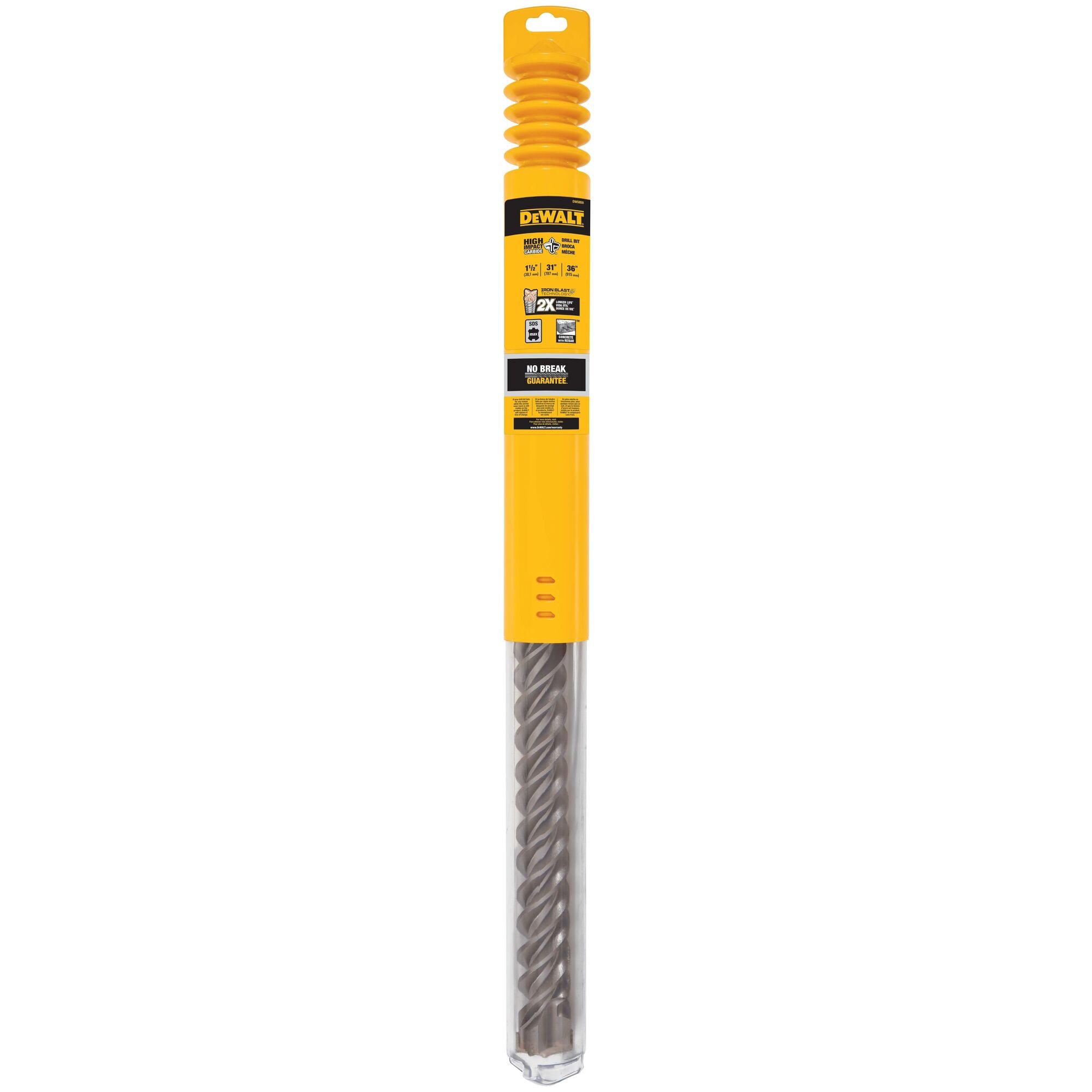 DEWALT Drill Bit, High Impact, 4 Cutter, Sds Max, 1-1/2-Inch X 31-Inch